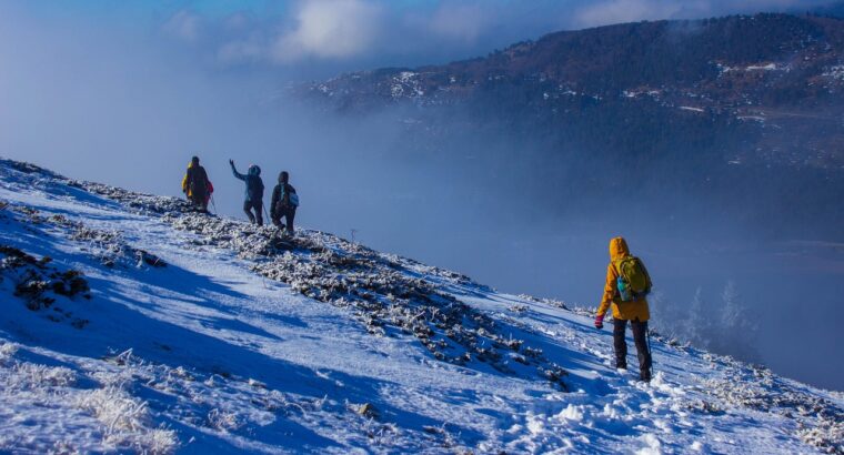 Group Trekking to Sunset Mountain Hill